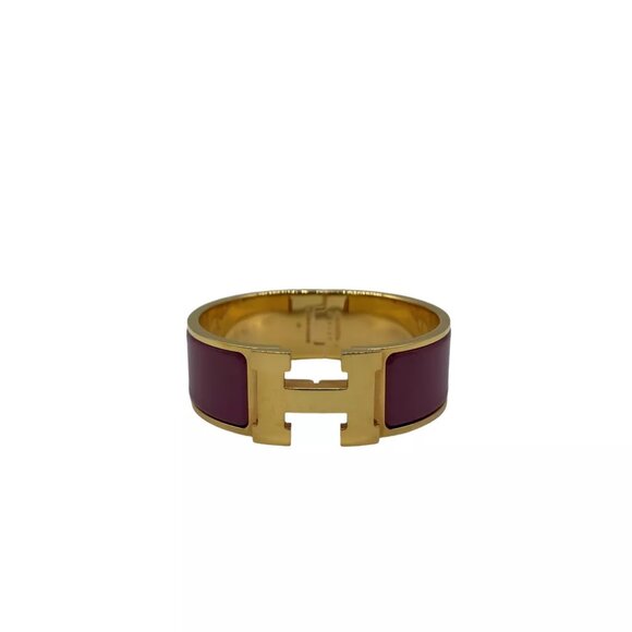 HERMES Clic Clac GM Rose Purple Bracelet Metallic - Picture 2 of 11